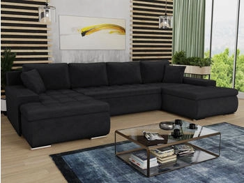 Sofnet Wohnlandschaft Faris U, mit Schlaffunktion und Bettkasten, Ecksofa, U-Form Couch, Schlafsofa mit Wellenfeder, Kronos 07