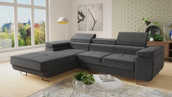 Sofnet Ecksofa Divo, mit Schlaffunktion und Bettkasten, Schlafsofa mit einstellbare Kopfst&uuml;tzen - Wohnlandschaft, Kronos 22