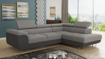 Sofnet Ecksofa Caris, mit Schlaffunktion und Bettkasten, Wohnlandschaft mit einstellbaren Kopfstützen, Schlafsofa, Sawana 05 + 21