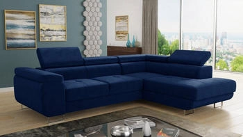Sofnet Ecksofa Caris, mit Schlaffunktion und Bettkasten, Wohnlandschaft mit einstellbaren Kopfstützen, Schlafsofa, Kronos 09