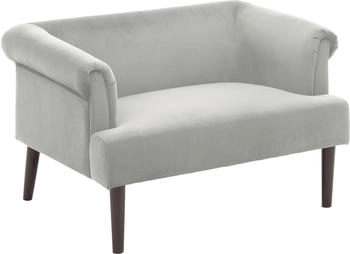 Atlantic Home Collection 1,5-Sitzer Charlie 119x72x70cm Polyester XXL-Sessel mit Samtveloursbezug mit Wellenunterfederung silbergrau