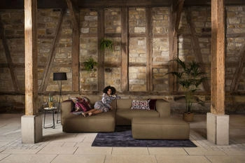 Willi Schillig Ecksofa around-the-block 300x66x164 cm Longlife Xtra-Leder Z69 Longchair links braun (fango z69)