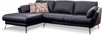 Willi Schillig Ecksofa softy 265x79x168 cm Longlife Xtra-Leder Z59 Recamiere rechts schwarz (schwarz z59)