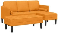 vidaXL Sofa Set mit Kissen 2 pcs Dunkelgelb Polyester