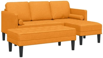 vidaXL 2-teiliges Sofa Set mit Kissen aus dunkelgelbem Stoff (3329260)