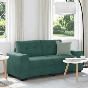 vidaXL Zweisitzer-Sofa Dunkelgr&uuml;n 140 cm Samt (4105124)
