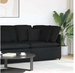 vidaXL Modulares Sofa Eckmodul mit Kissen Schwarz 100 cm (4104449)