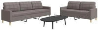 vidaXL 2-tlg. Sofagarnitur Taupe Stoff