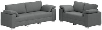 vidaXL 2er Sofa-Set mit Kissen in Dunkelgrau (3324741)