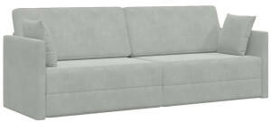 vidaXL Boden-Sofa-Bett 2-in-1 Hellgrau 213x144x60 cm (4106726)