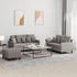 vidaXL 3-tlg. Sofagarnitur mit Kissen Taupe Stoff (3201663)