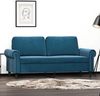vidaXL 2-Sitzer-Sofa Blau 140 cm Samt