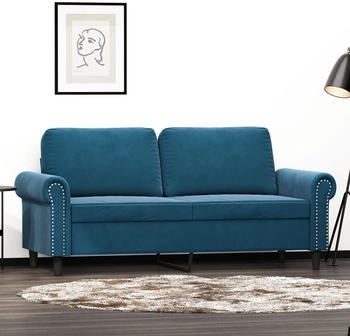 vidaXL 2-Sitzer-Sofa Blau 140 cm Samt (359538)