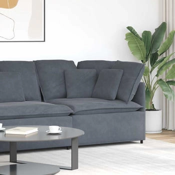 vidaXL Modulares Sofa Eckmodul mit Kissen Dunkelgrau 100 cm (4104460)
