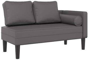 vidaXL Chaiselongue mit Kissen Grau Kunstleder (4007567)