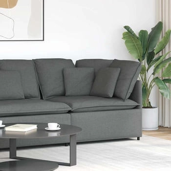 vidaXL Modulares Sofa Eckmodul mit Kissen Dunkelgrau 100 cm (4104448)