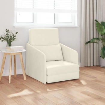 vidaXL Boden-Sofa-Bett 2-in-1 Creme 65x80x83 cm Velvet (4106654)