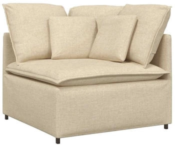 vidaXL Modulares Sofa Eckmodul mit Kissen Creme 100 cm (4104453)