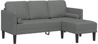vidaXL Sofa Set mit Kissen Dunkelgrau Polyester
