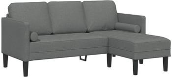 vidaXL 3-Sitzer L-f&ouml;rmiges Sofa Dunkelgrau 160 cm Stoff (42001914)