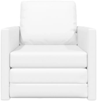 vidaXL Boden-Sofa-Bett 2-in-1 Weiß 74x77x81 cm Kunstleder (4106636)