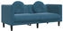 vidaXL Sofa mit Kissen 2-Sitzer Blau Samt (372640)