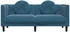 vidaXL Sofa mit Kissen 2-Sitzer Blau Samt (372640)