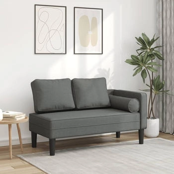 vidaXL Chaiselongue mit Kissen Dunkelgrau Stoff (4007580)