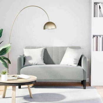 vidaXL Zweisitzer-Sofa Hellgrau 109 cm Samt (4100587)