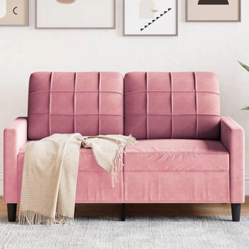 vidaXL 2-Sitzer-Sofa Rosa 120 cm Samt (4007617)