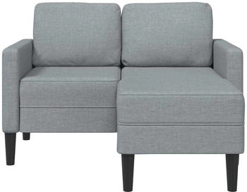 vidaXL 2-Sitzer-Sofa mit Chaiselongue L-Form Hellgrau 125 cm Stoff (4107061)