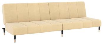 vidaXL Schlafsofa 2-Sitzer Creme Samt (375883)