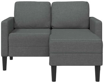 vidaXL 2-Sitzer-Sofa mit Chaiselongue L-Form Dunkelgrau 125 cm Stoff (4107062)