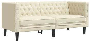 vidaXL Chesterfield-Sofa 2-Sitzer Creme Kunstleder (372660)