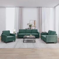 vidaXL 3-tlg. Sofagarnitur Dunkelgr&uuml;n Samt