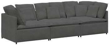 vidaXL Modulares Sofa mit Kissen Cordstoff Dunkelgrau (3321288)