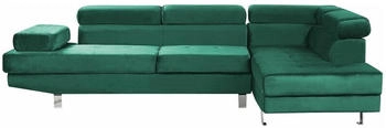Beliani Norrea 5 Seater Left Hand velvet emerald green
