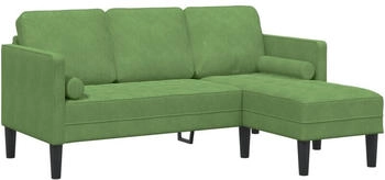 vidaXL Hellgrün Polyester, Holz Groß Platz für viele Ecksofa Modern (42001928)