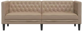 vidaXL Chesterfield-Sofa 3-Sitzer Cappuccino Kunstleder (372671)