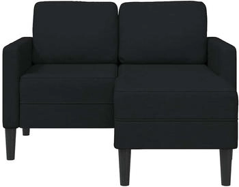 vidaXL 2-Sitzer-Sofa mit Chaiselongue L-Form Schwarz 125 cm Stoff (4107063)