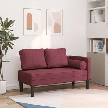 vidaXL Chaiselongue mit Kissen Weinrot Stoff (4007586)