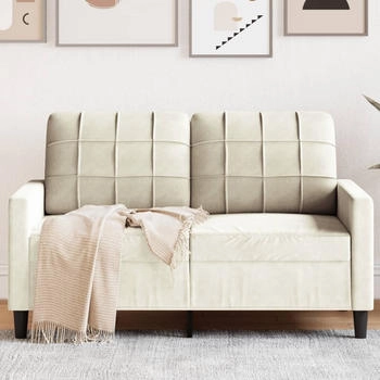 vidaXL 2-Sitzer-Sofa Creme 120 cm Samt (4007622)