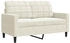 vidaXL 2-Sitzer-Sofa Creme 120 cm Samt (4007622)