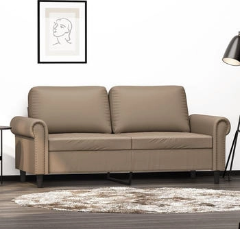 vidaXL 2-Sitzer-Sofa Cappuccino-Braun 140 cm Kunstleder