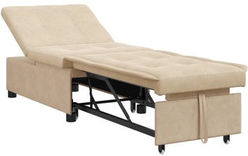 vidaXL 3-in-1 Schlafsofa in cremefarbenem Stoff