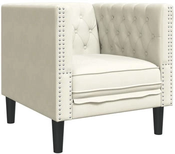 vidaXL Chesterfield-Sessel Creme Samt