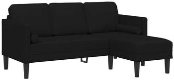 vidaXL Sofa 3-Sitzer L-Form Schwarz 160 cm Stoff