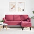 vidaXL Sofa 3-Sitzer mit Chaiselongue L-Form Weinrot 160 cm Samt