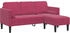 vidaXL Sofa 3-Sitzer mit Chaiselongue L-Form Weinrot 160 cm Samt