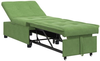 vidaXL Sofa Bett 3-in-1 Ausziehbares Design Hellgr&uuml;nes Velours